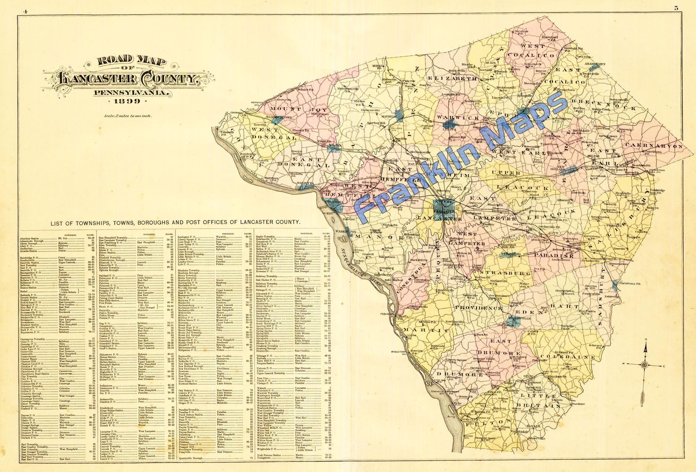 COPY OF 1899 LANCASTER CITY PA COUNTY PRISON PLAT 19 ATLAS MAP 