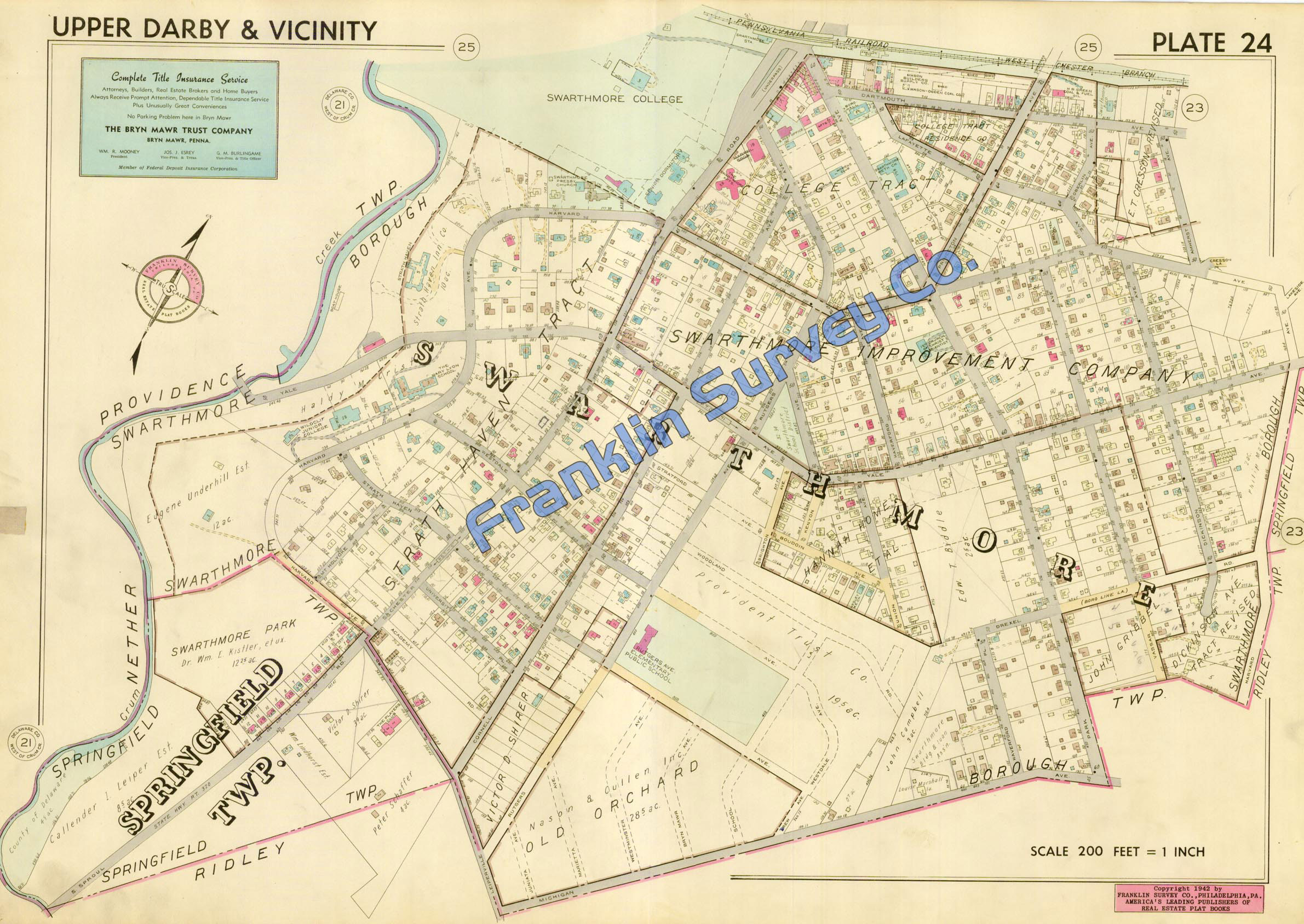 Andy's Antique Maps 1942 Upper Darby & Vacinity