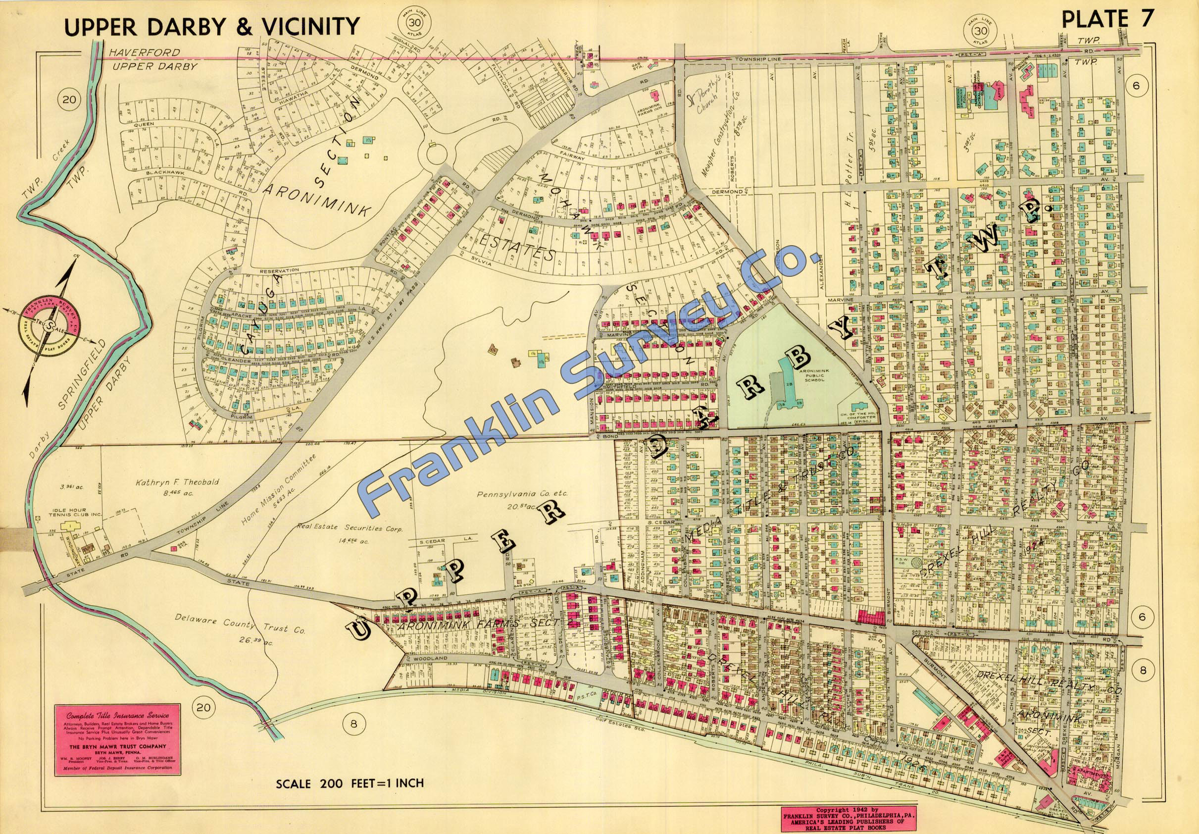 Andy's Antique Maps 1942 Upper Darby & Vacinity